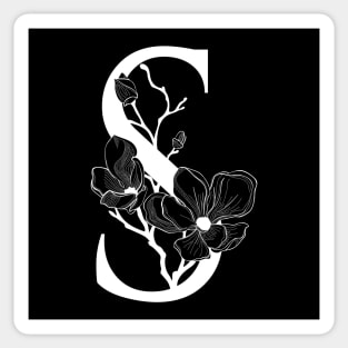 Letter S Monogram - Floral Initial Sticker